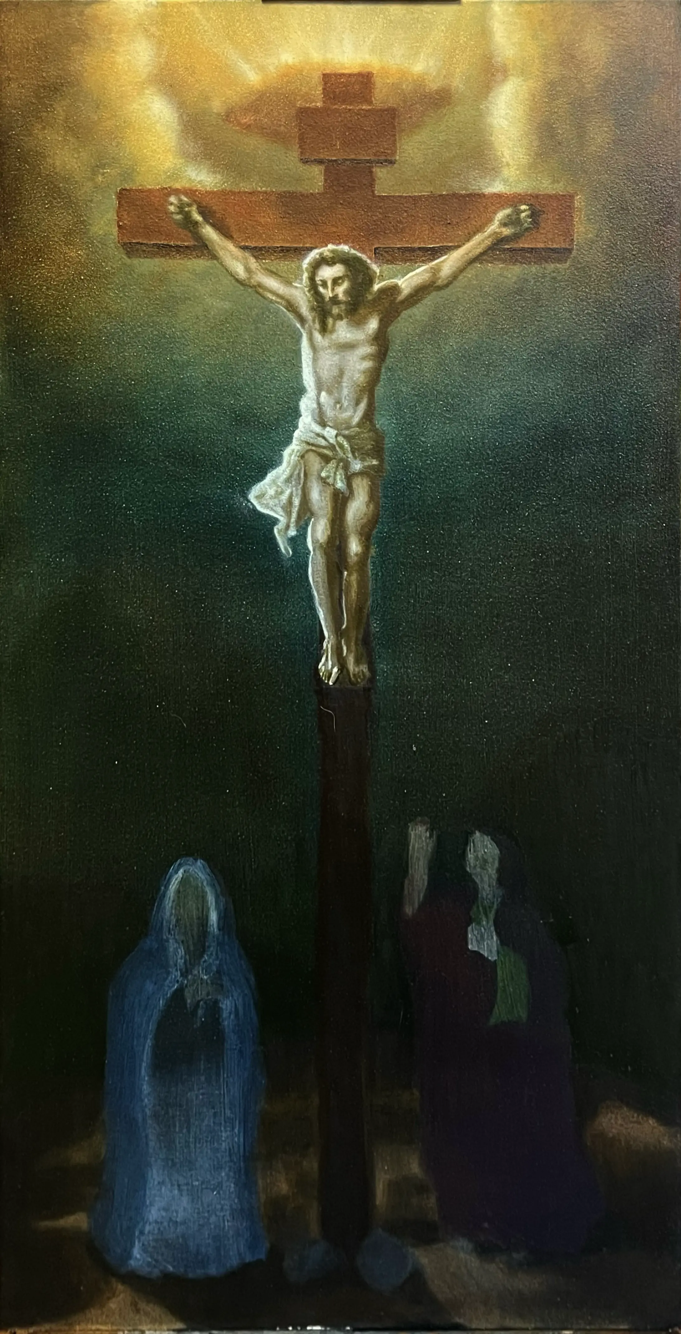 Wide composition study showing Jesus centered with apostles grouped.