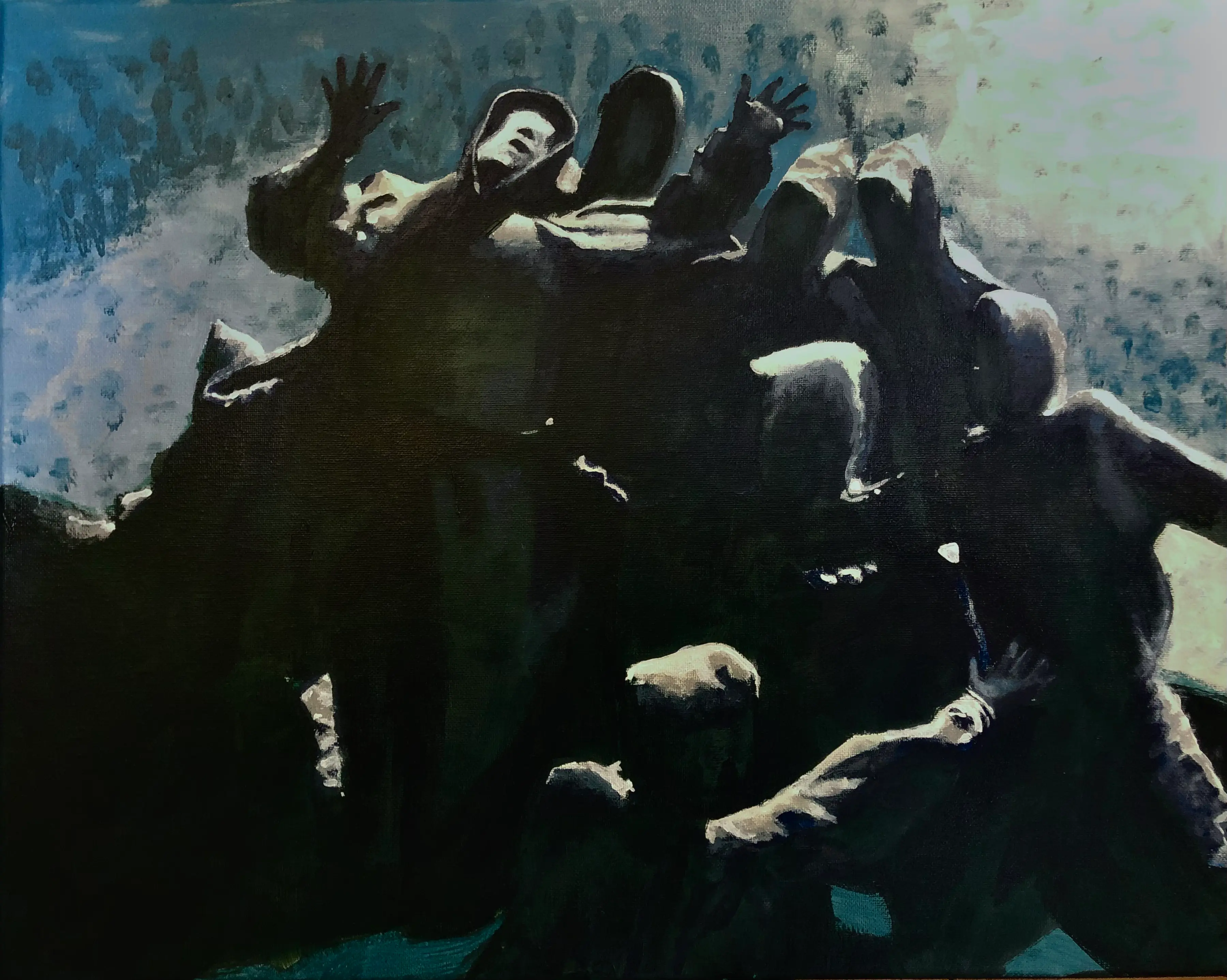 Heaven and Hell study painting.